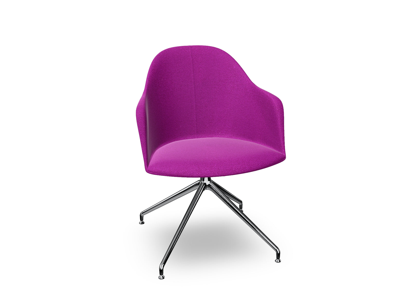 Cila Fully Upholstered Armchair With Swivel Trestle Base