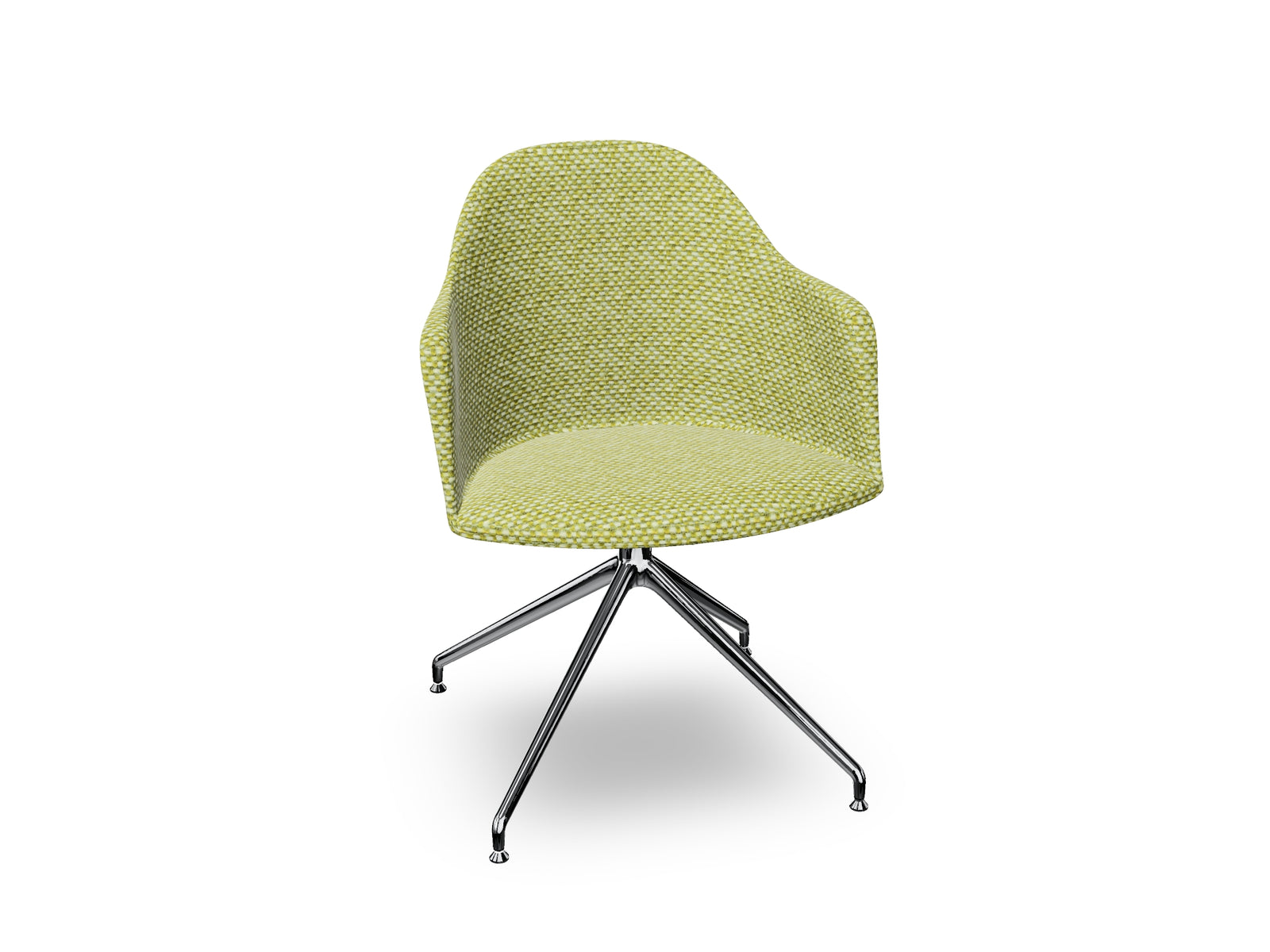 Cila Fully Upholstered Armchair With Swivel Trestle Base