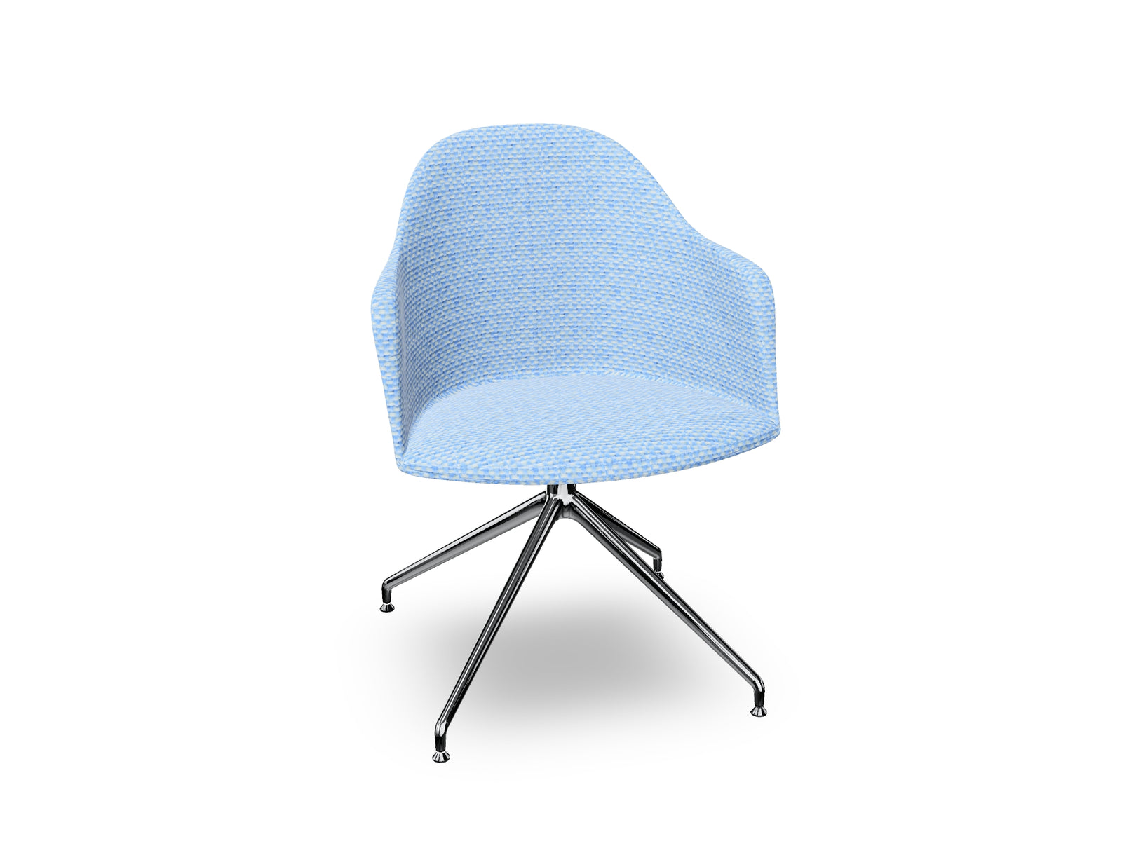 Cila Fully Upholstered Armchair With Swivel Trestle Base