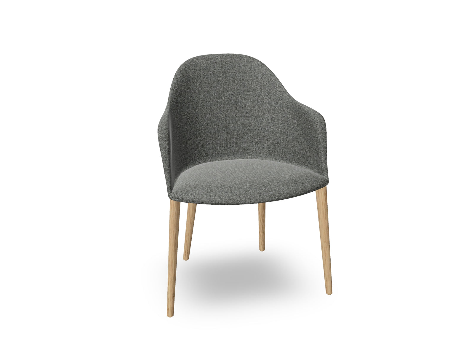Cila Fully Upholstered Armchair with Timber Oak Four-leg Base