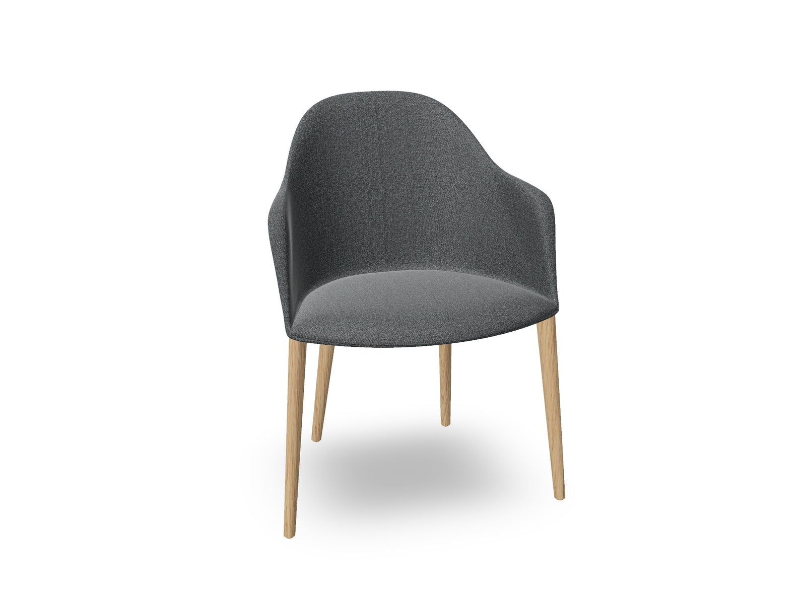 Cila Fully Upholstered Armchair with Timber Oak Four-leg Base