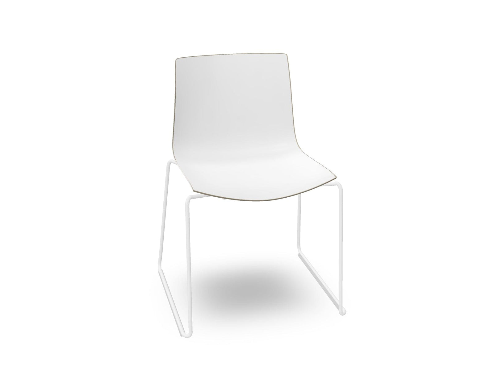 Catifa 46 Polypropylene Bi-Color Sled Base Chair Side/Dining Arper