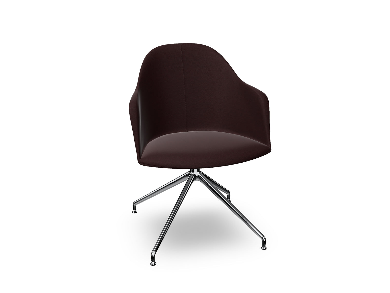 Cila Fully Upholstered Armchair With Swivel Trestle Base