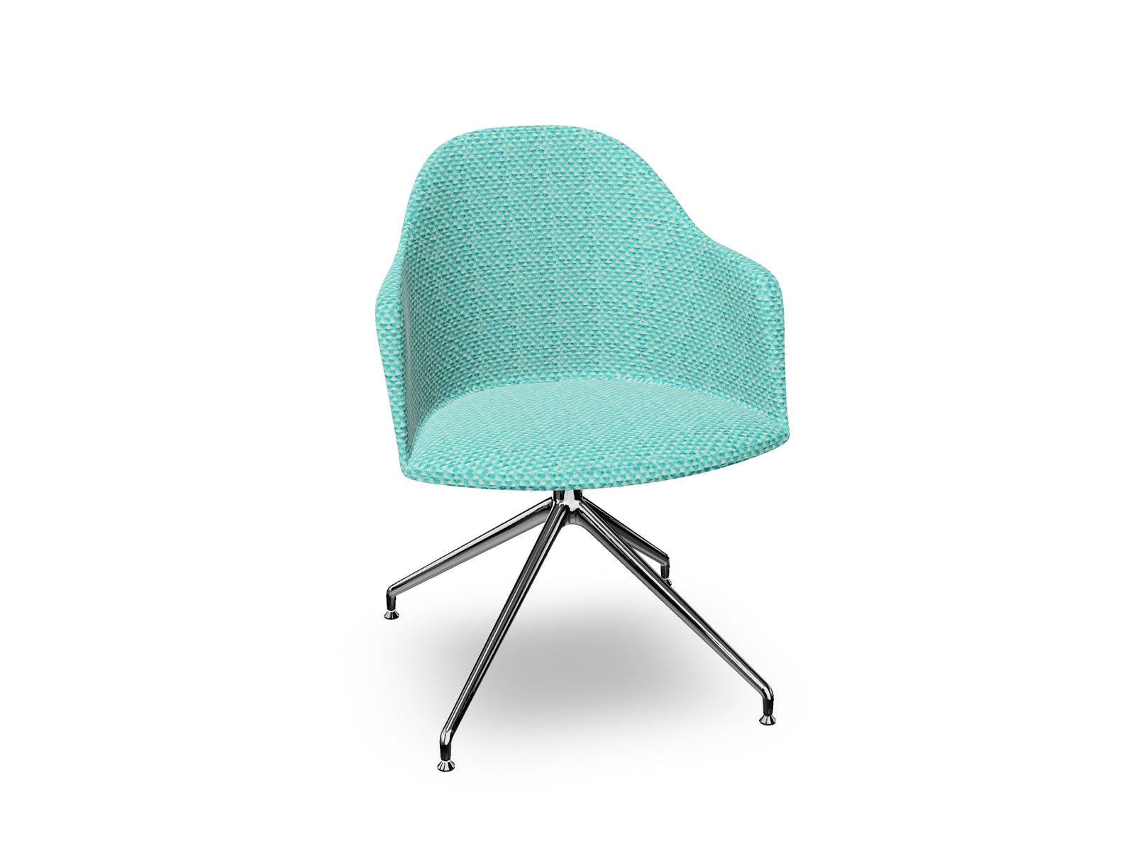 Cila Fully Upholstered Armchair With Swivel Trestle Base