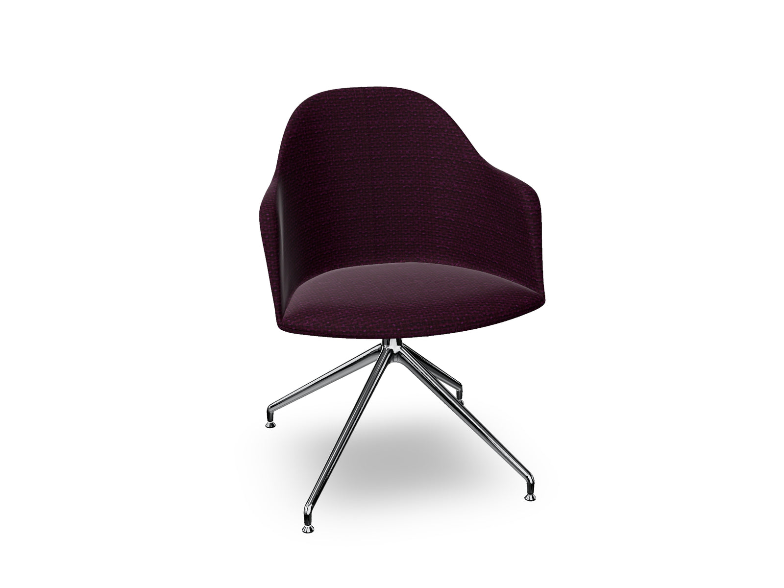 Cila Fully Upholstered Armchair With Swivel Trestle Base