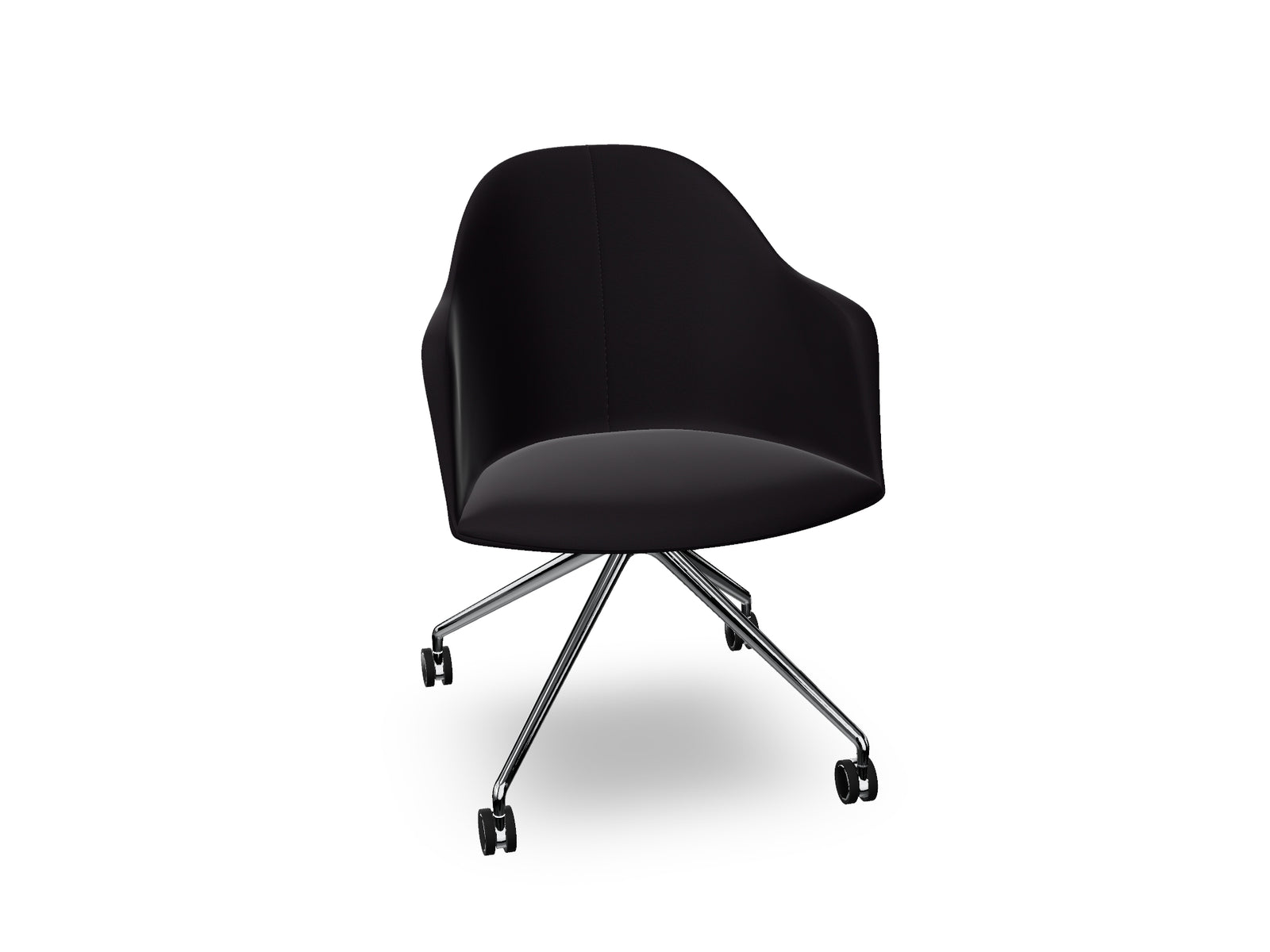 Cila fully upholstered Armchair With Fixed Trestle Base