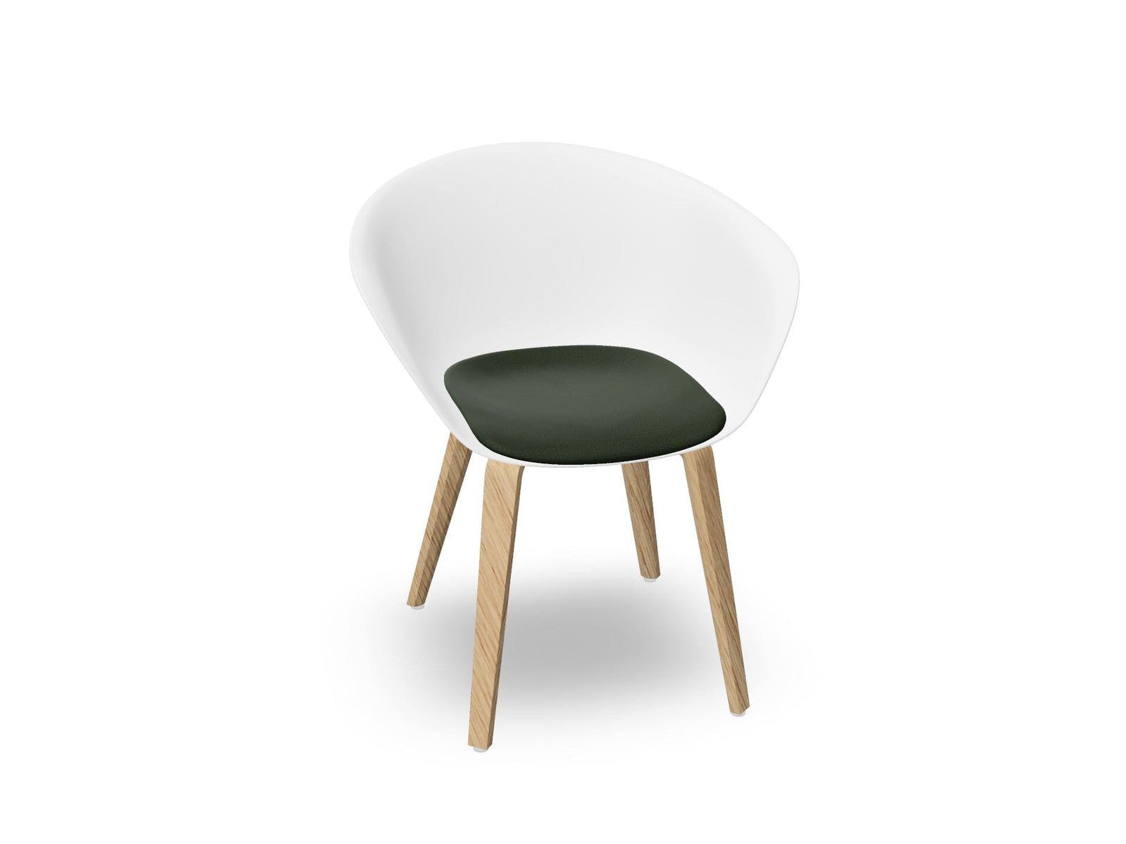 Duna 02 Wood Leg Chair With Seat Cushion Chairs Arper