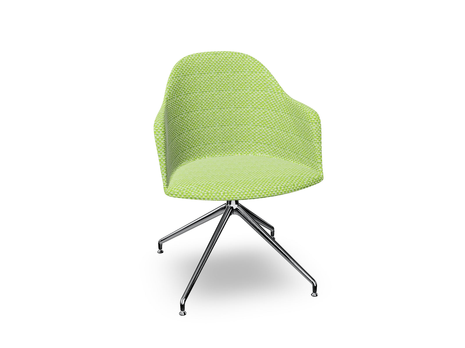 Cila Fully Upholstered Armchair With Swivel Trestle Base