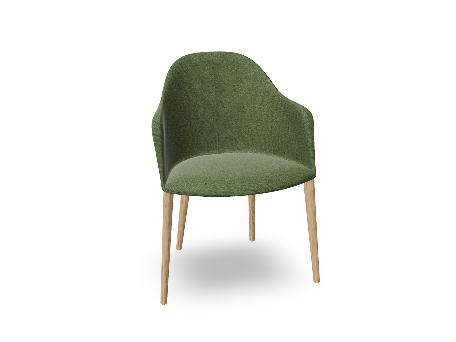 Cila Fully Upholstered Armchair with Timber Oak Four-leg Base