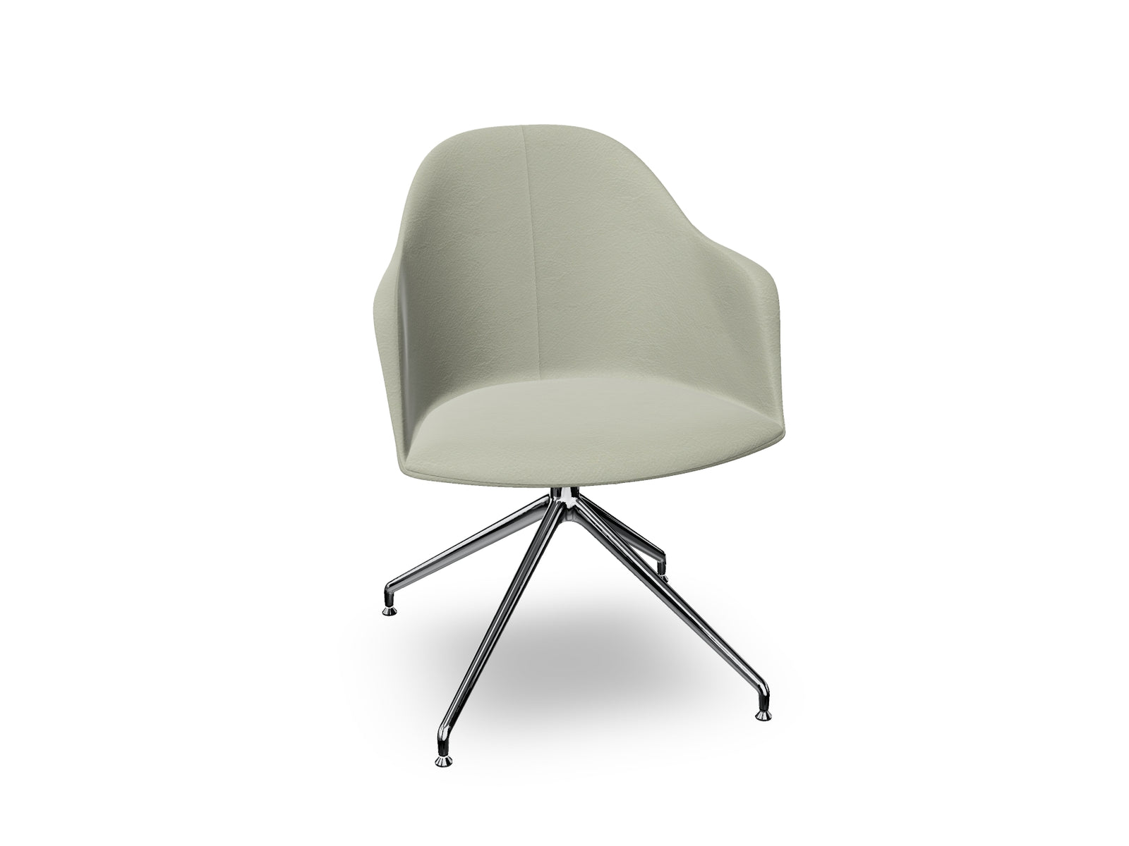 Cila Fully Upholstered Armchair With Swivel Trestle Base