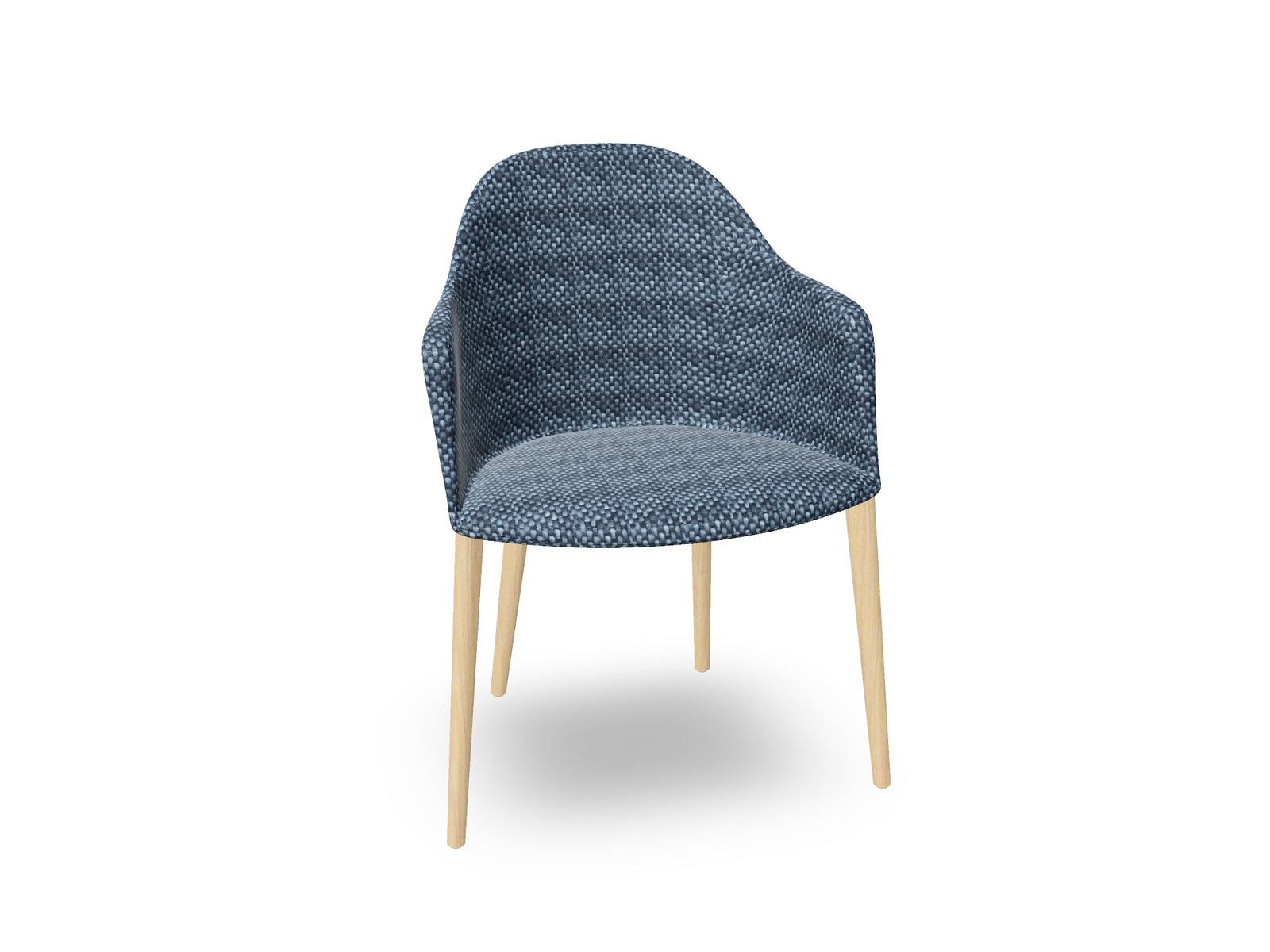 Cila Fully Upholstered Armchair with Timber Oak Four-leg Base