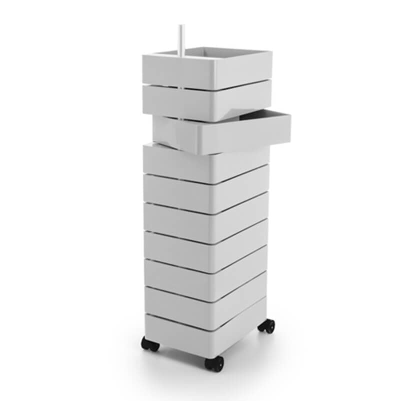 360º Container storage Magis 10-Drawer Unit Glossy Light Grey