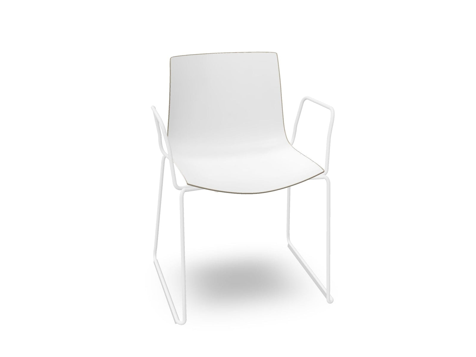 Catifa 46 Polypropylene Bi-Color Sled Base Chair Side/Dining Arper