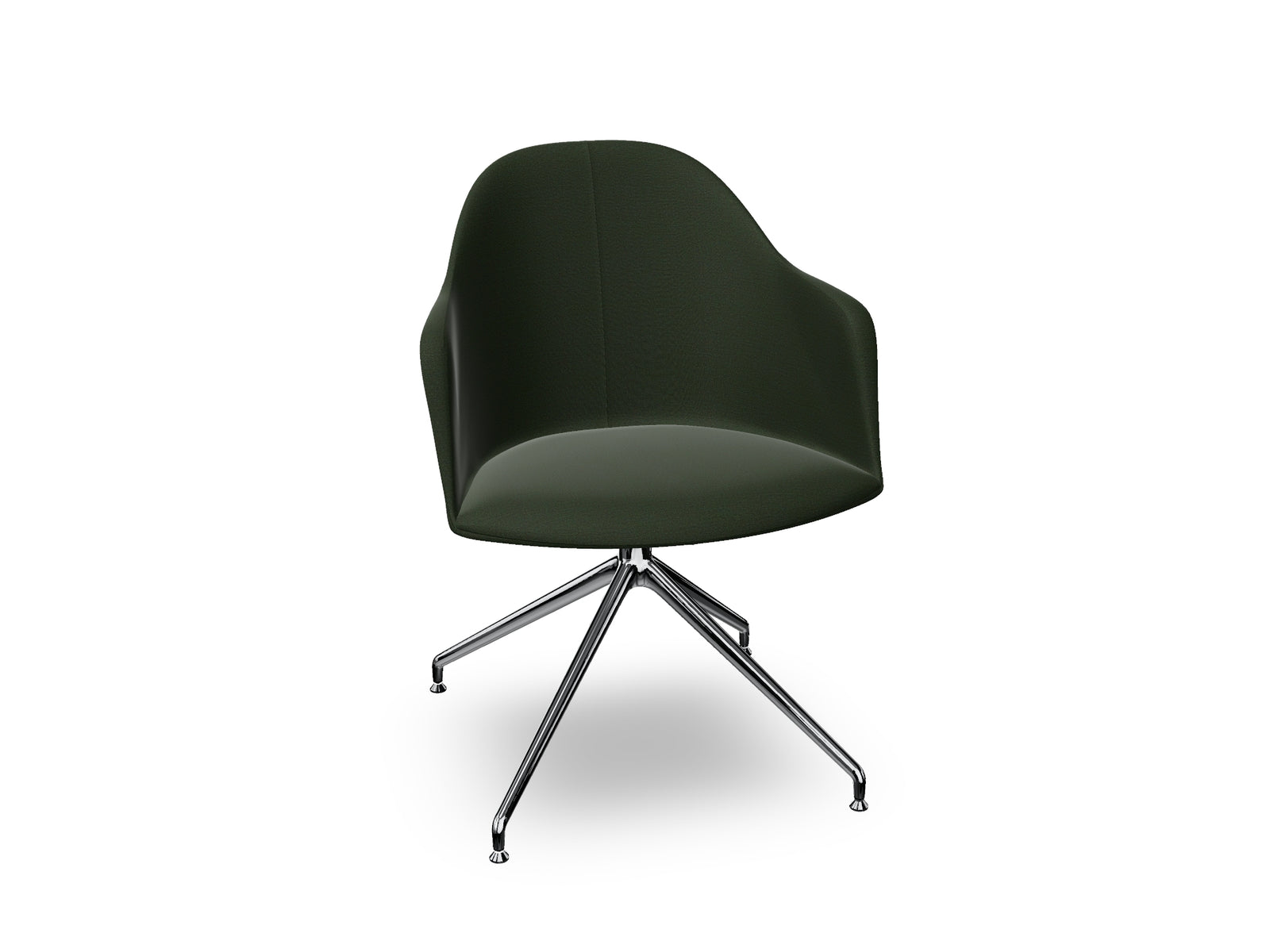 Cila Fully Upholstered Armchair With Swivel Trestle Base