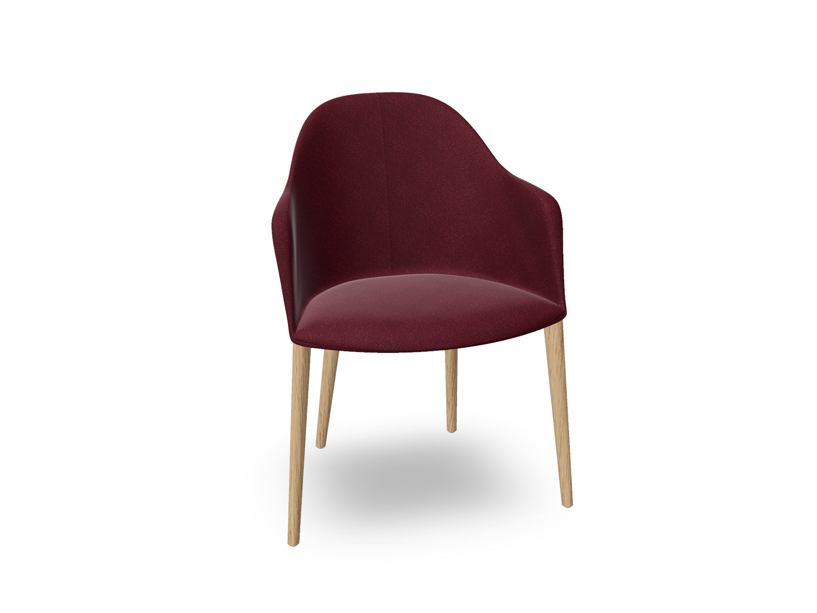 Cila Fully Upholstered Armchair with Timber Oak Four-leg Base