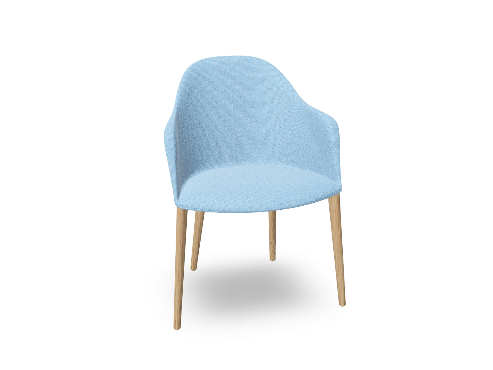 Cila Fully Upholstered Armchair with Timber Oak Four-leg Base