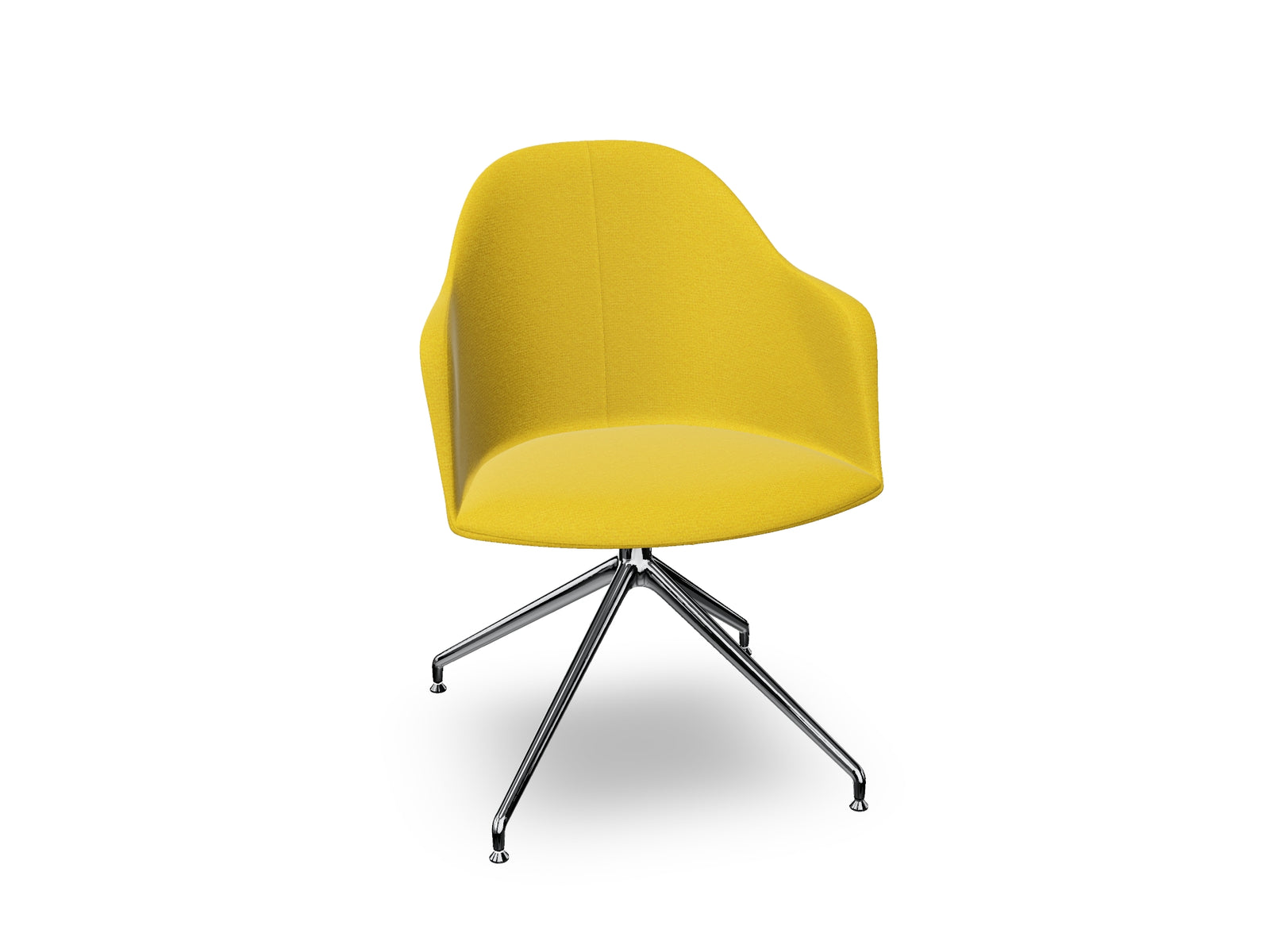 Cila Fully Upholstered Armchair With Swivel Trestle Base