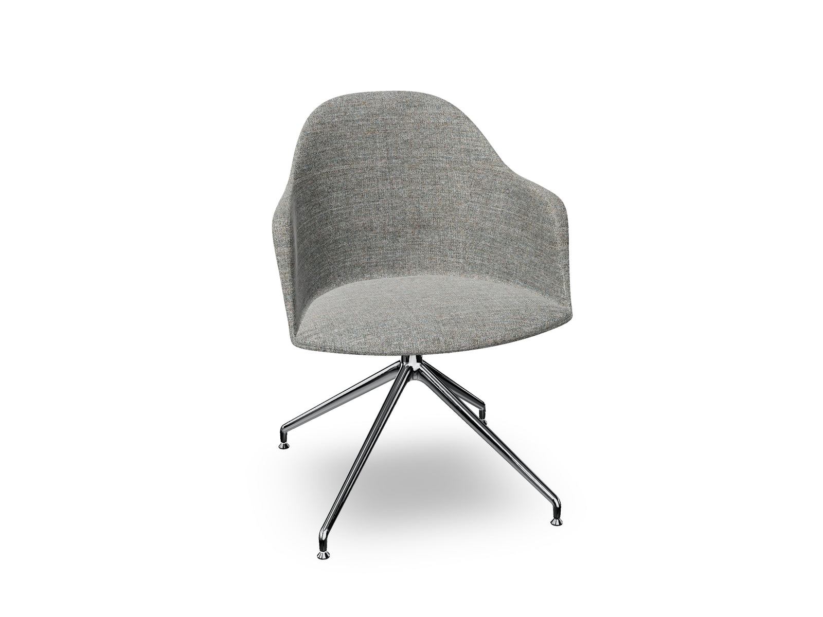 Cila Fully Upholstered Armchair With Swivel Trestle Base