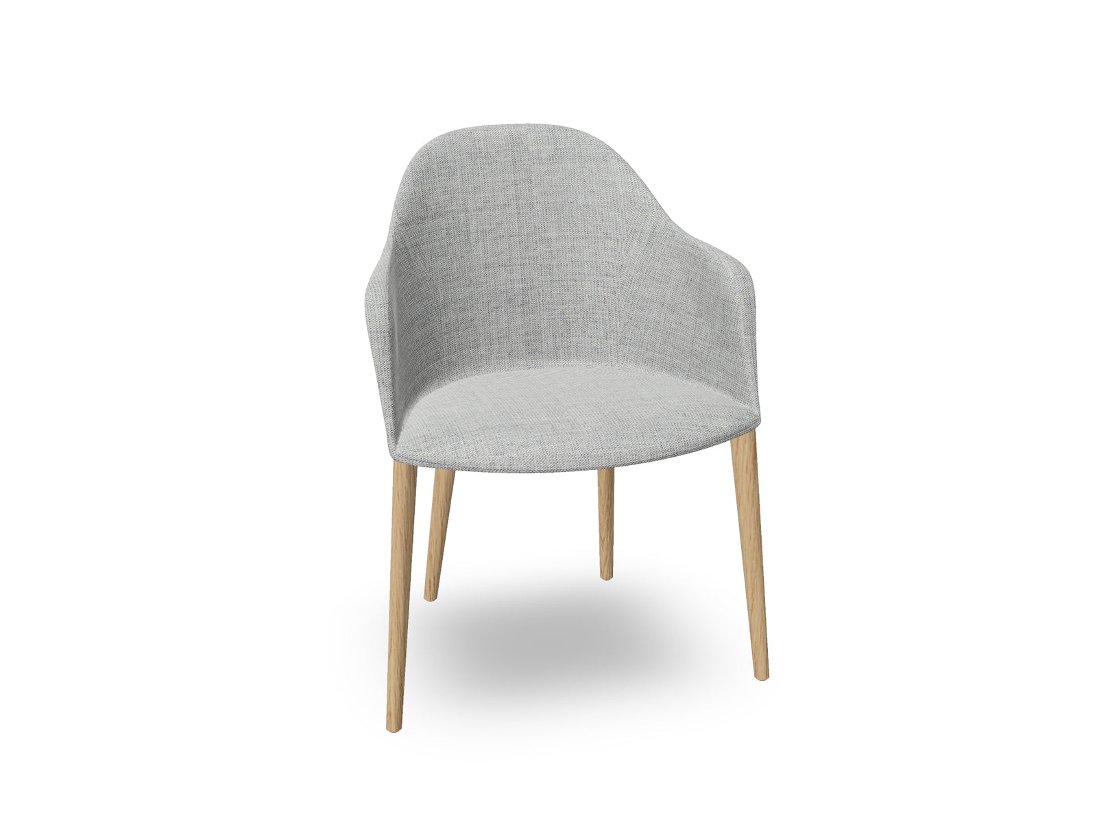 Cila Fully Upholstered Armchair with Timber Oak Four-leg Base