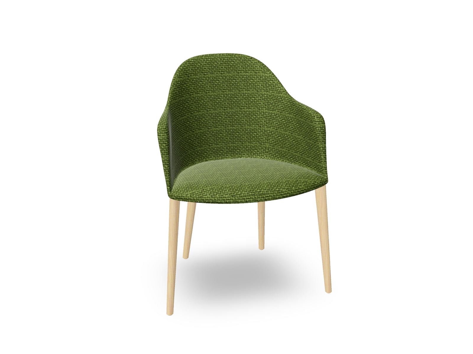 Cila Fully Upholstered Armchair with Timber Oak Four-leg Base