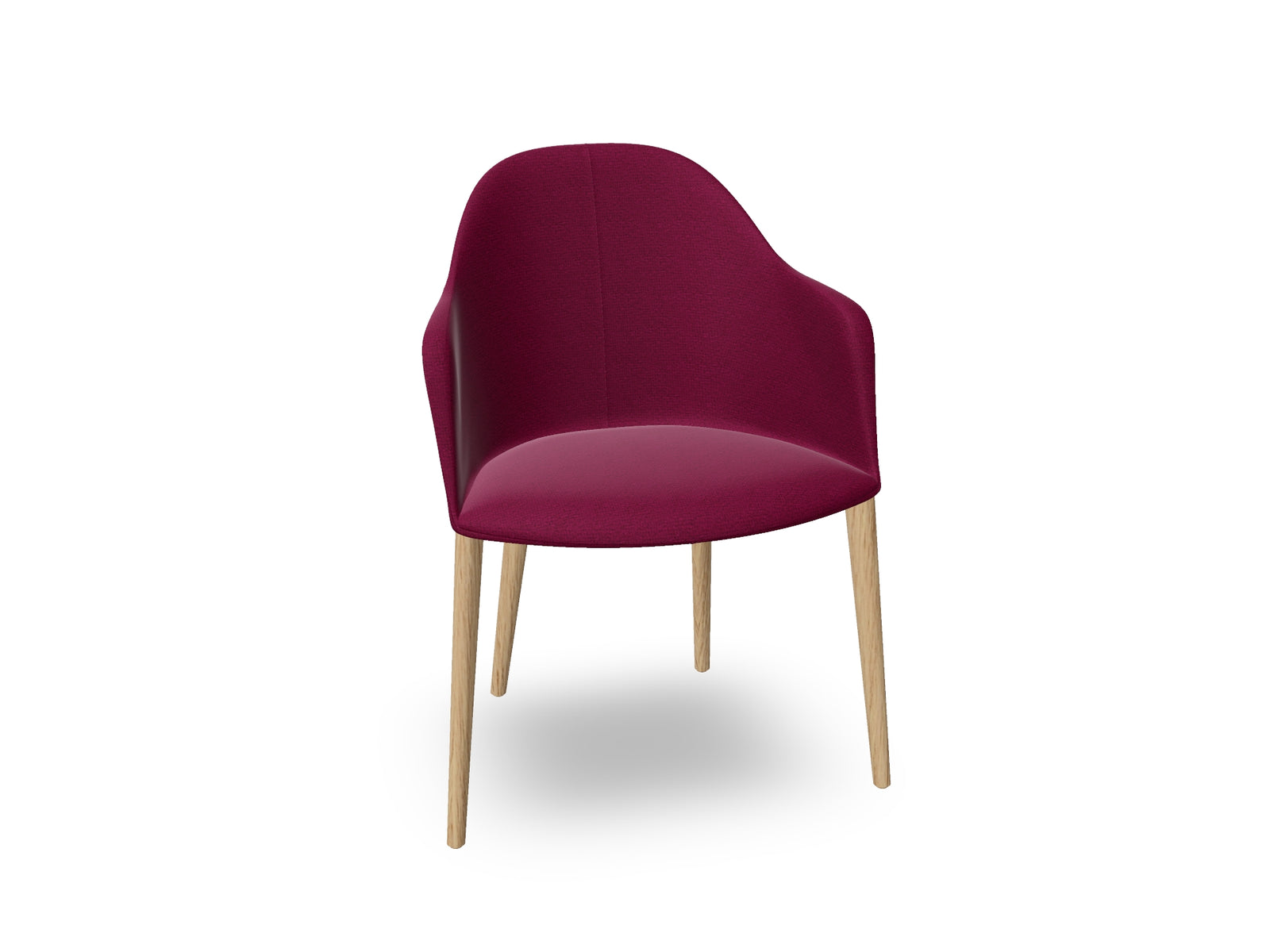 Cila Fully Upholstered Armchair with Timber Oak Four-leg Base