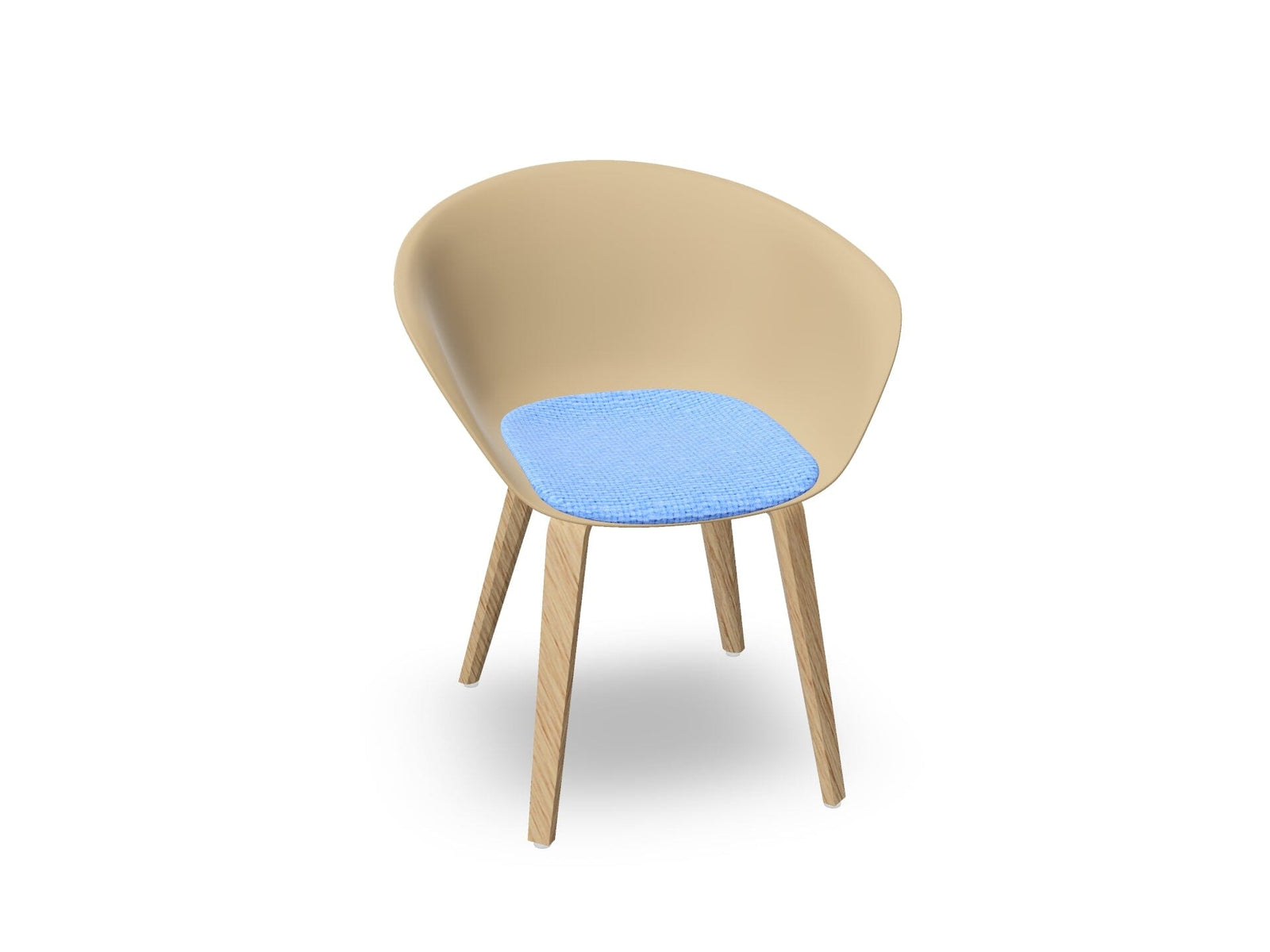 Duna 02 Wood Leg Chair With Seat Cushion Chairs Arper