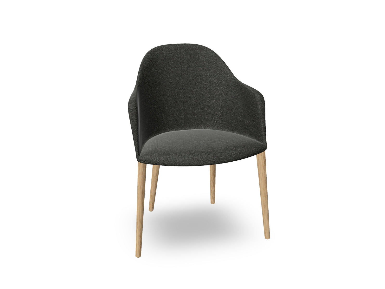 Cila Fully Upholstered Armchair with Timber Oak Four-leg Base