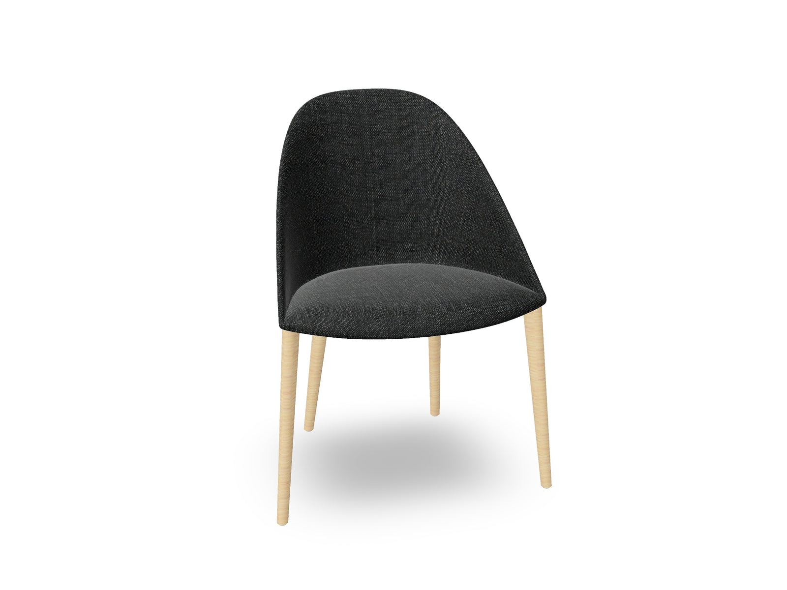 Cila Fully Upholstered Chair With Timber Oak Four-leg Base