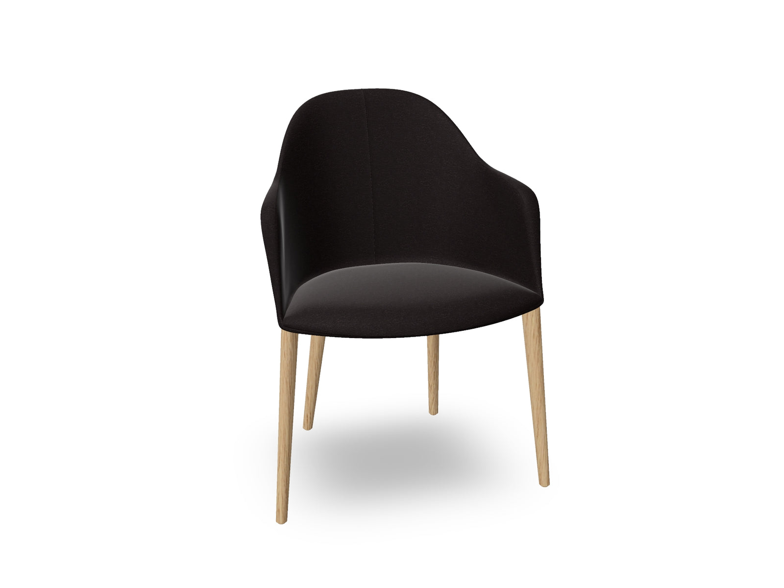 Cila Fully Upholstered Armchair with Timber Oak Four-leg Base