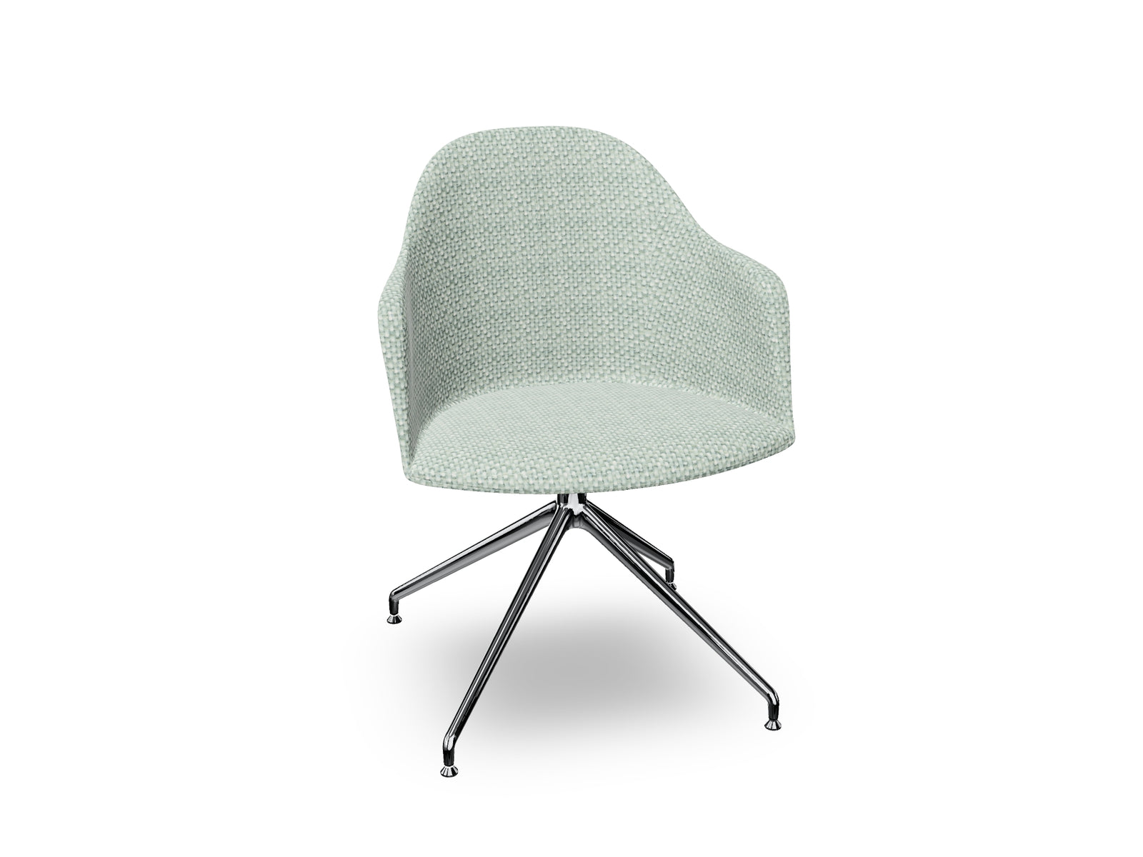 Cila Fully Upholstered Armchair With Swivel Trestle Base