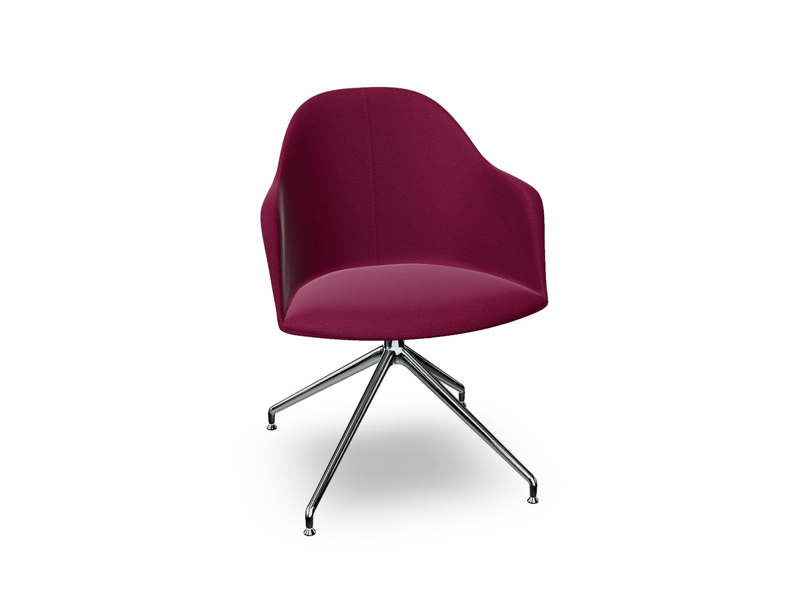 Cila Fully Upholstered Armchair With Swivel Trestle Base