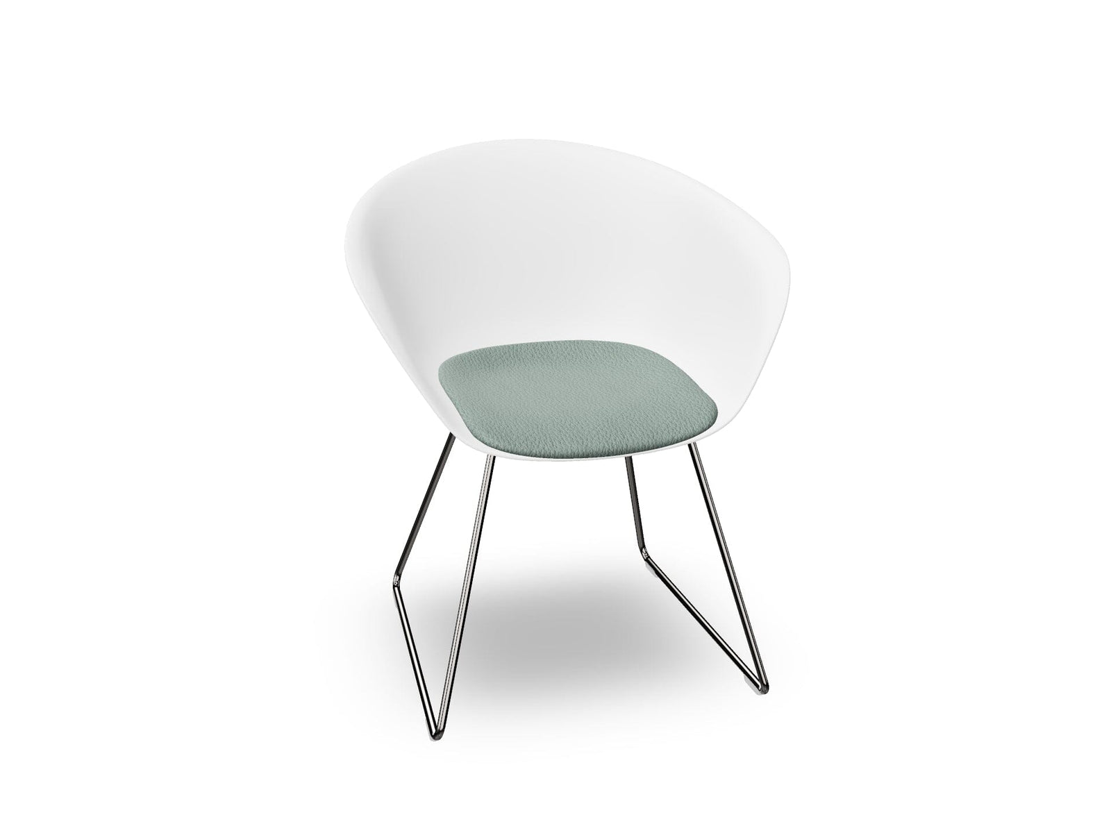 Duna 02 Sled Base Chair With Seat Cushion Chairs Arper