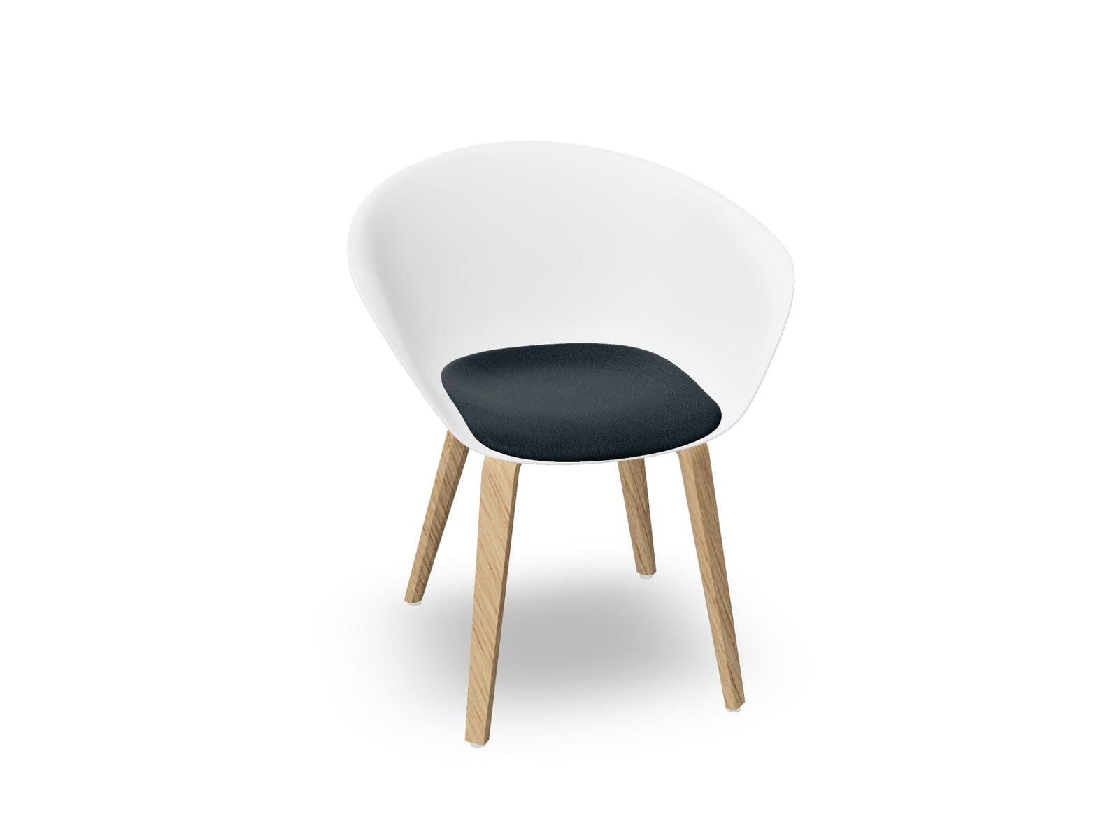 Duna 02 Wood Leg Chair With Seat Cushion Chairs Arper