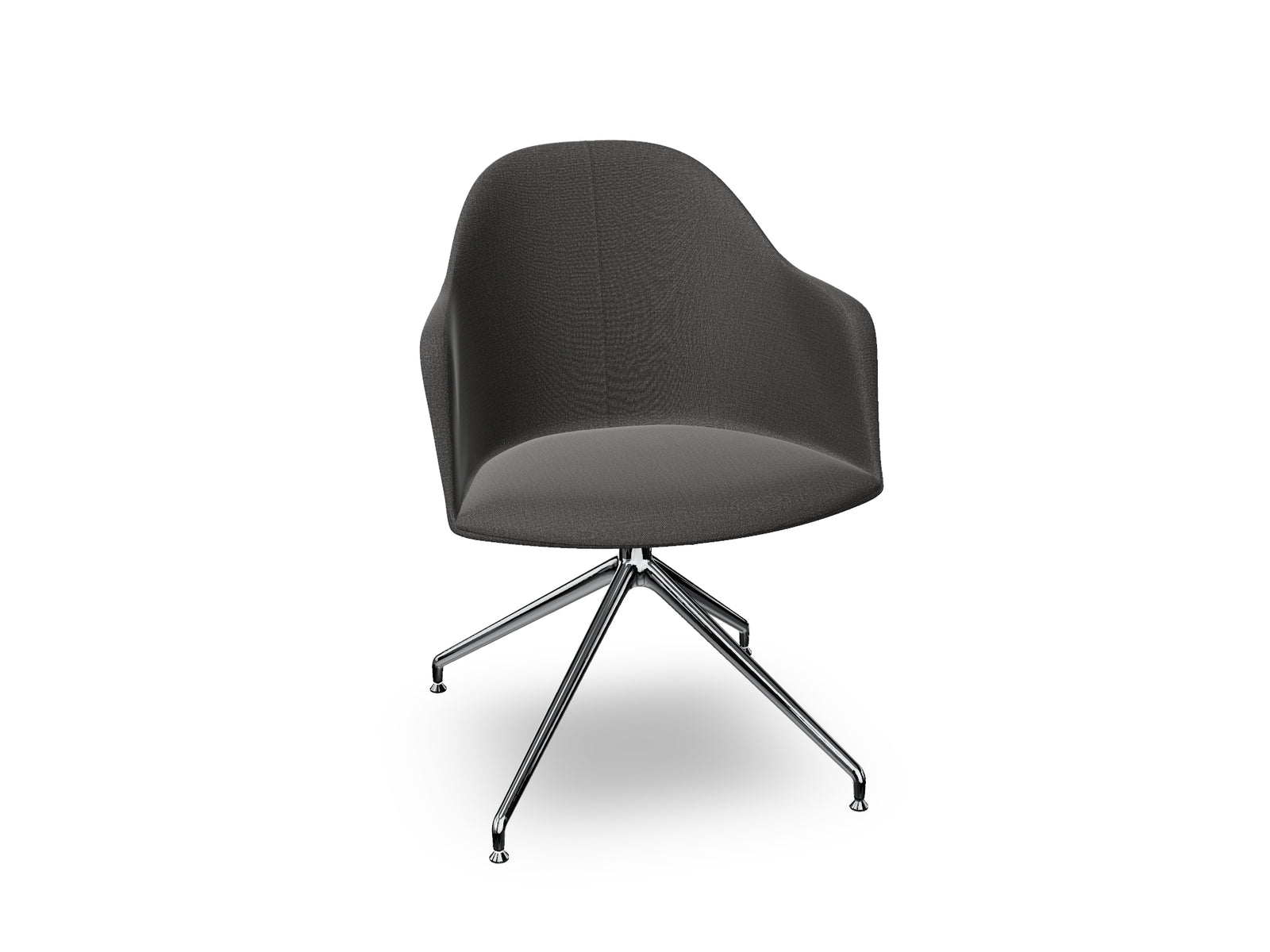 Cila Fully Upholstered Armchair With Swivel Trestle Base