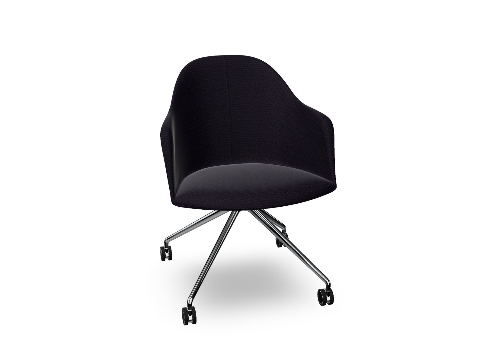 Cila fully upholstered Armchair With Fixed Trestle Base