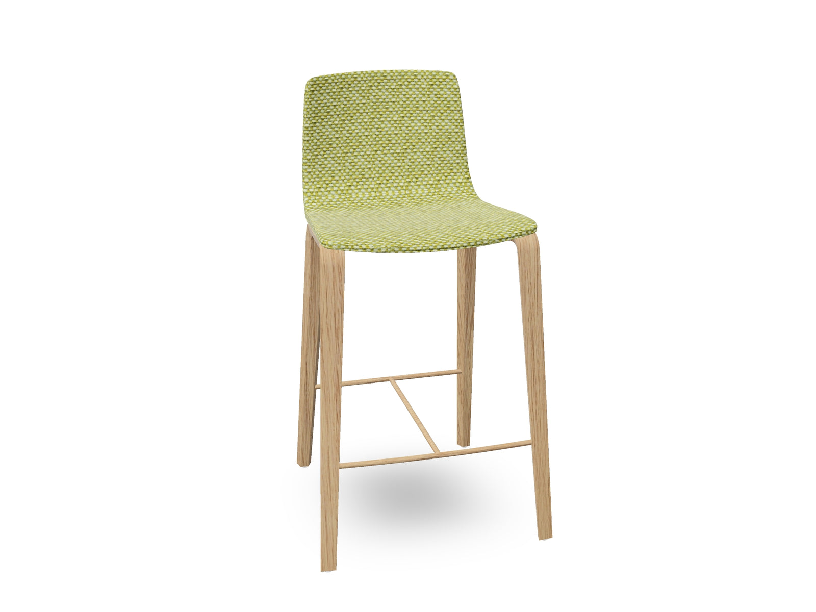 Aava 02-4 Wood Legs Polypropylene Counter & Bar Stool With Front Upholstery