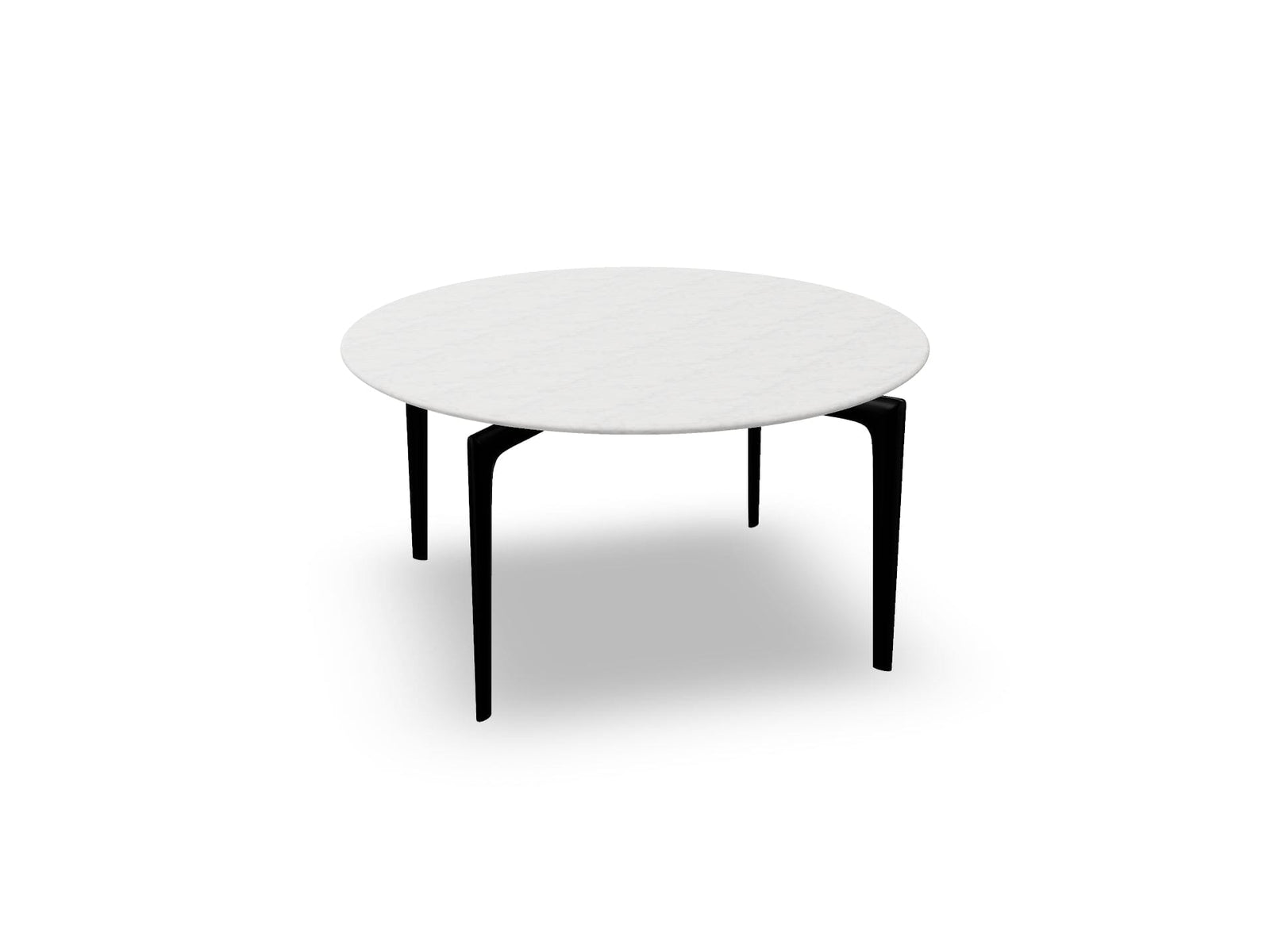 Saul Round Table side/end table Arper Black base - White Marble top 16.75"
