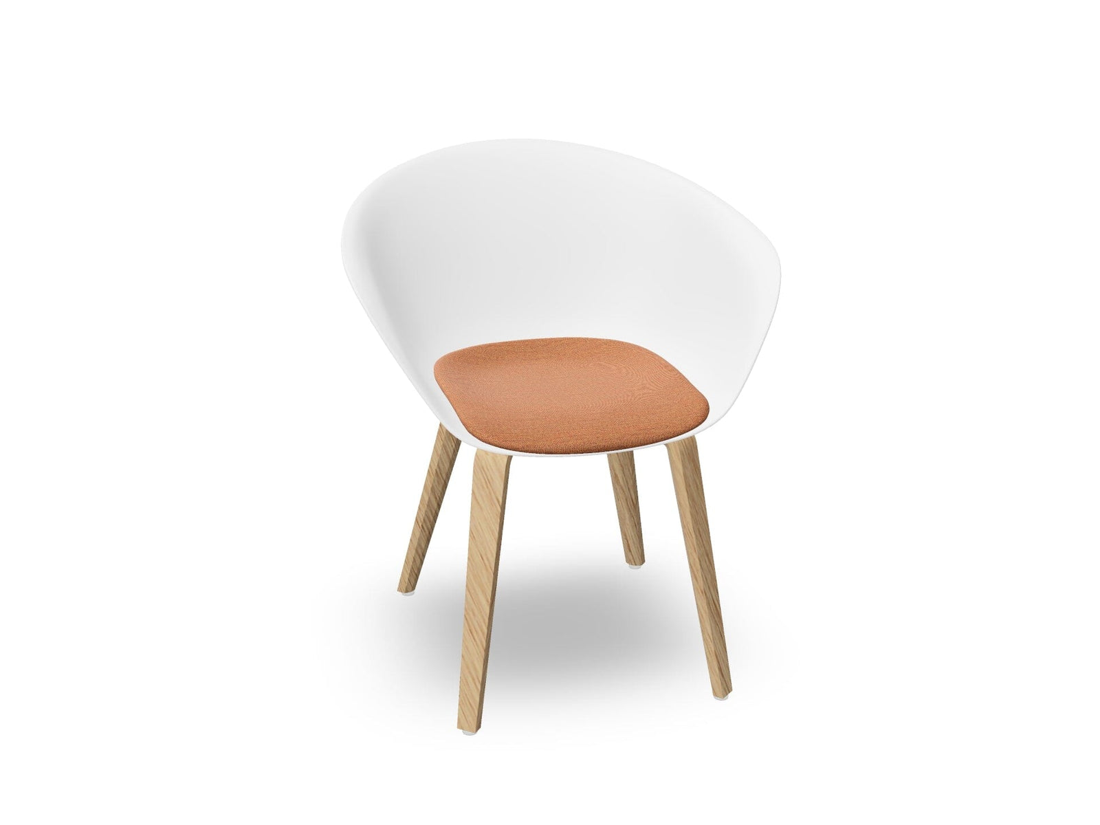 Duna 02 Wood Leg Chair With Seat Cushion Chairs Arper