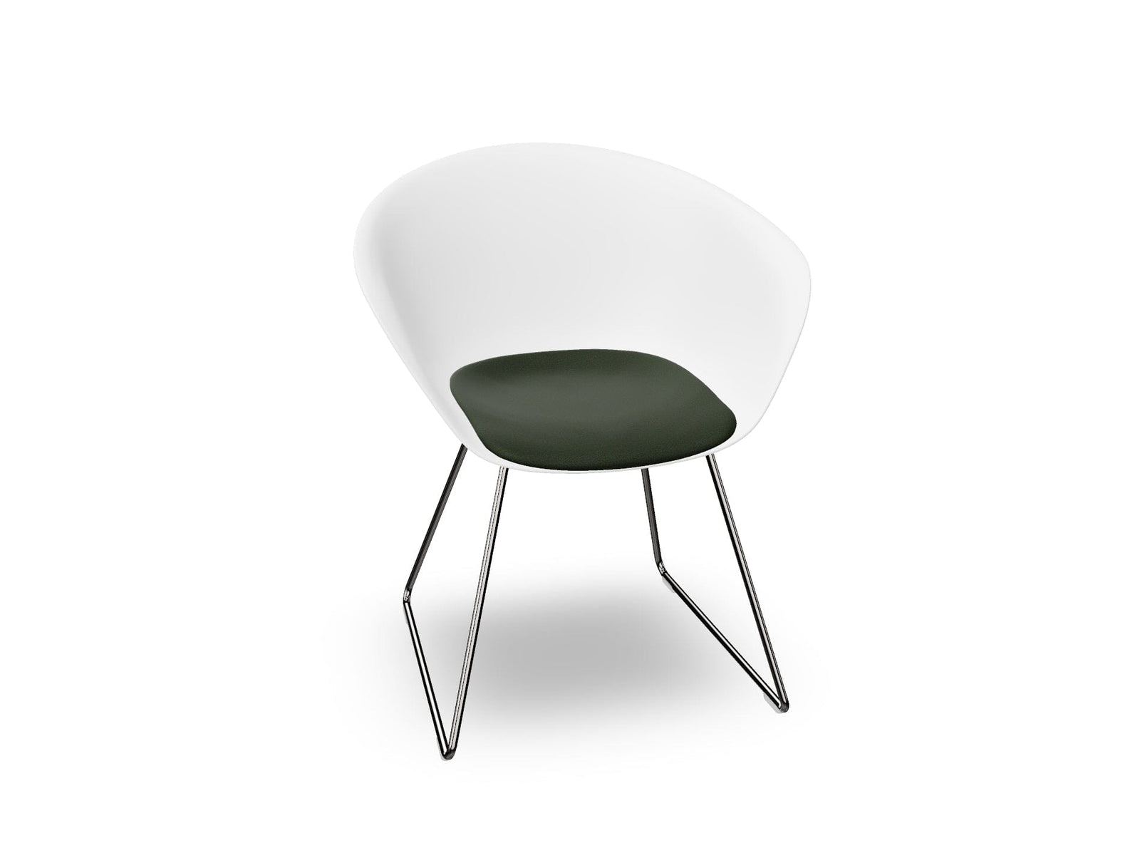 Duna 02 Sled Base Chair With Seat Cushion Chairs Arper