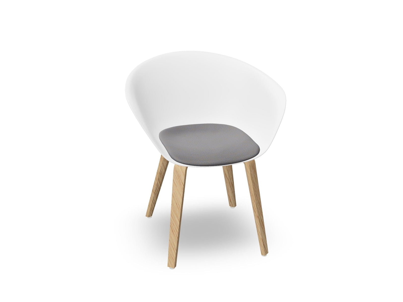 Duna 02 Wood Leg Chair With Seat Cushion Chairs Arper