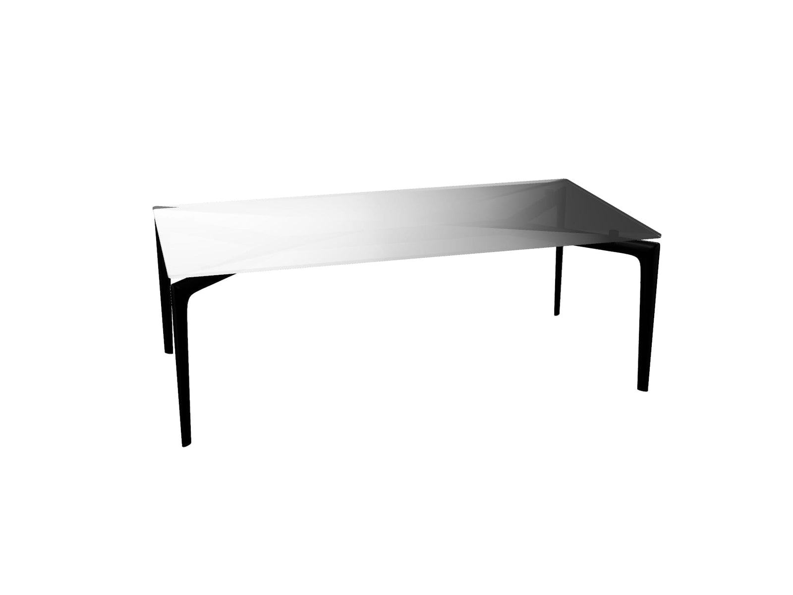 Saul Rectangular Table Table Arper Black base - Smoked glass top 16.75"