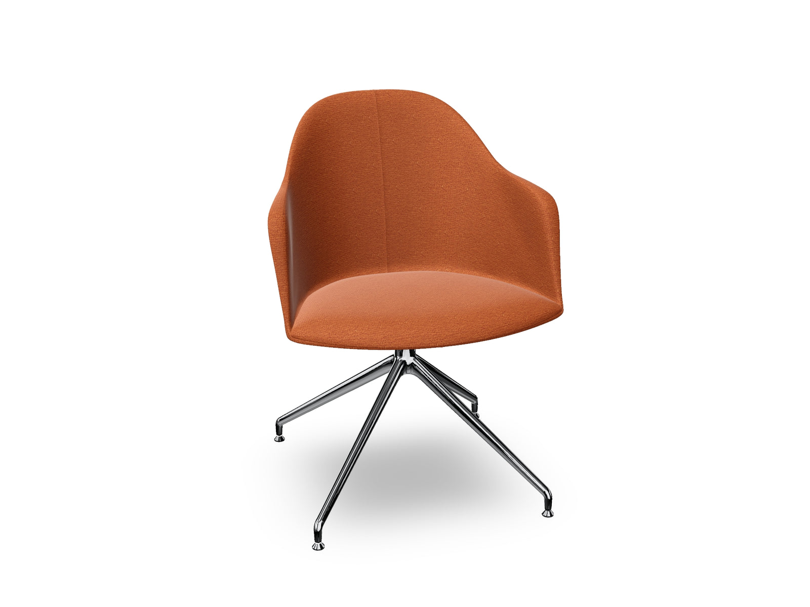 Cila Fully Upholstered Armchair With Swivel Trestle Base