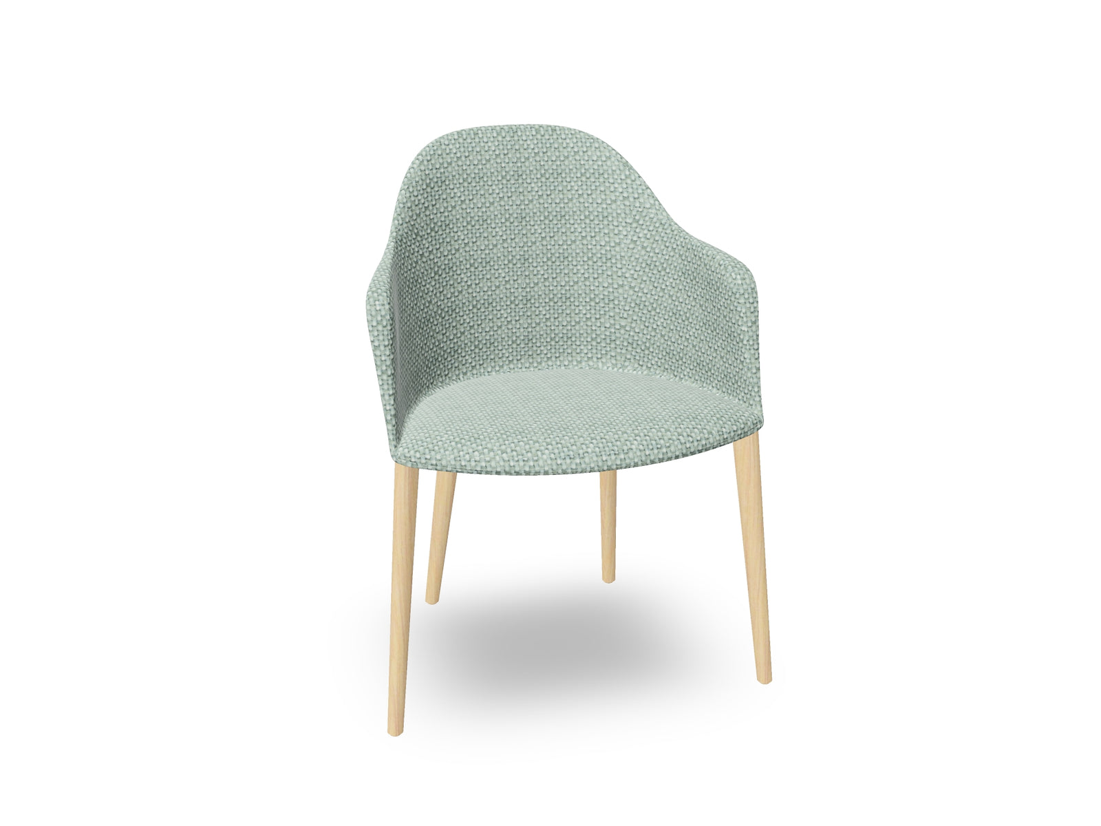 Cila Fully Upholstered Armchair with Timber Oak Four-leg Base