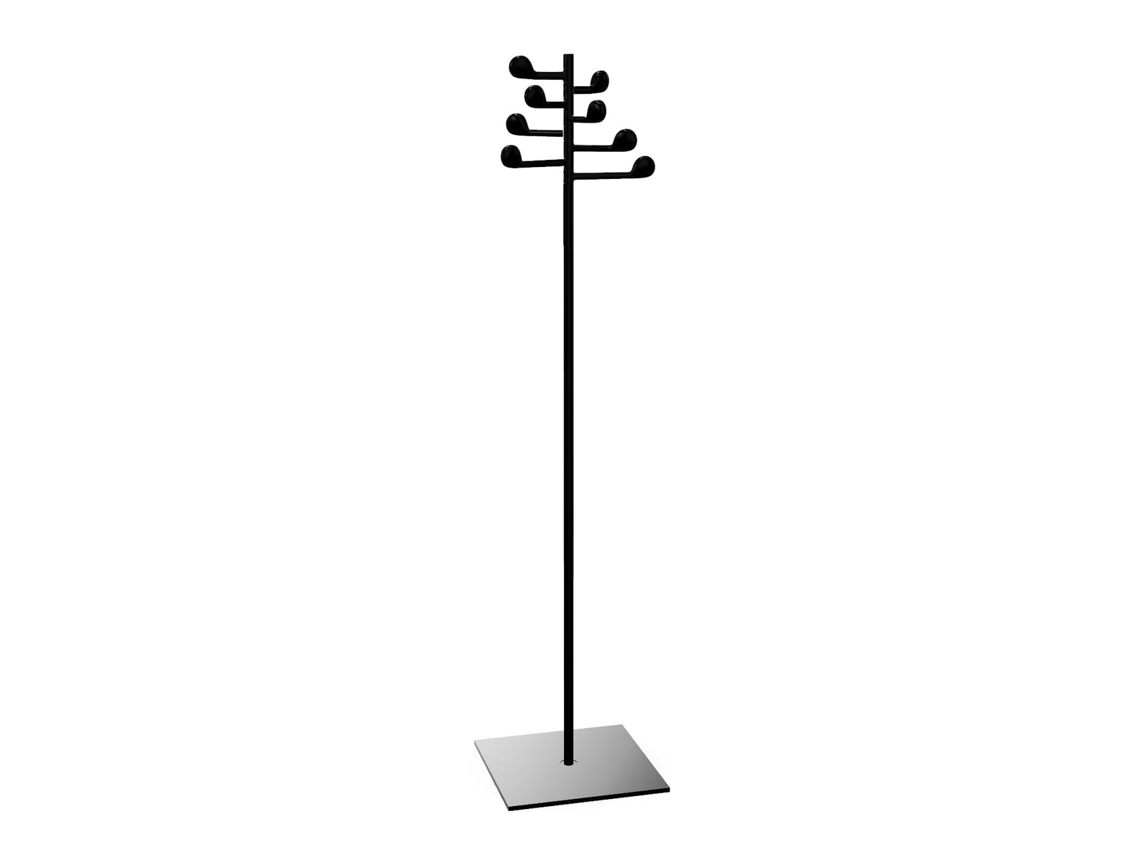 Song Coat Rack Coat Hooks Arper song 8-hook coat stand anthracite lacquered