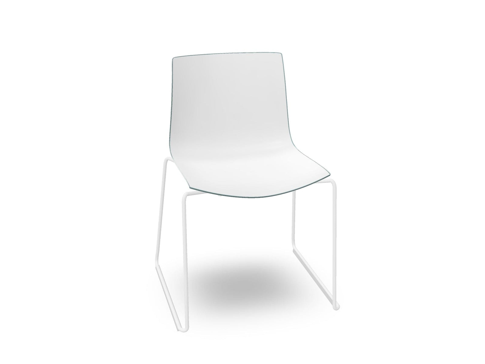 Catifa 46 Polypropylene Bi-Color Sled Base Chair Side/Dining Arper