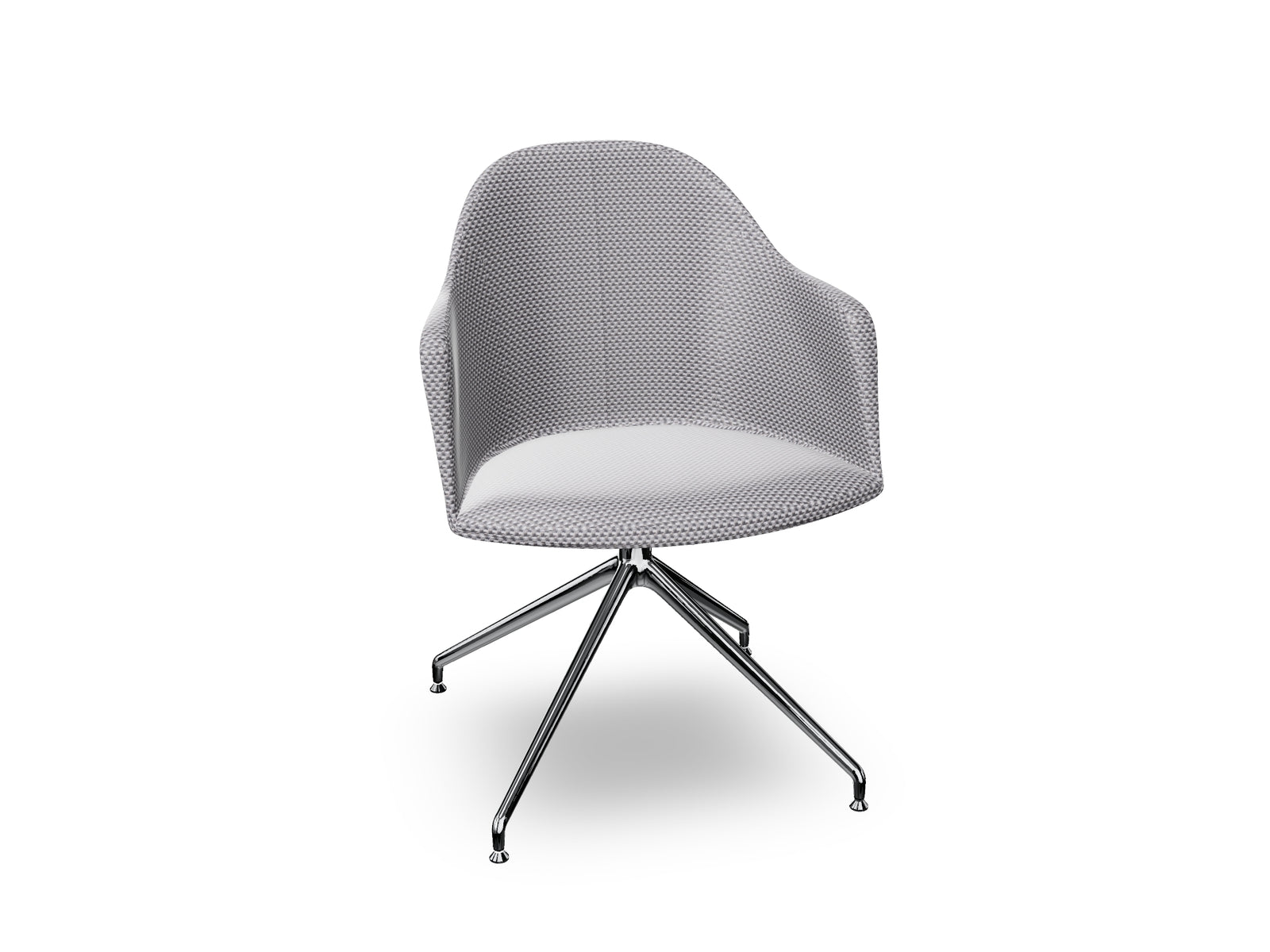 Cila Fully Upholstered Armchair With Swivel Trestle Base