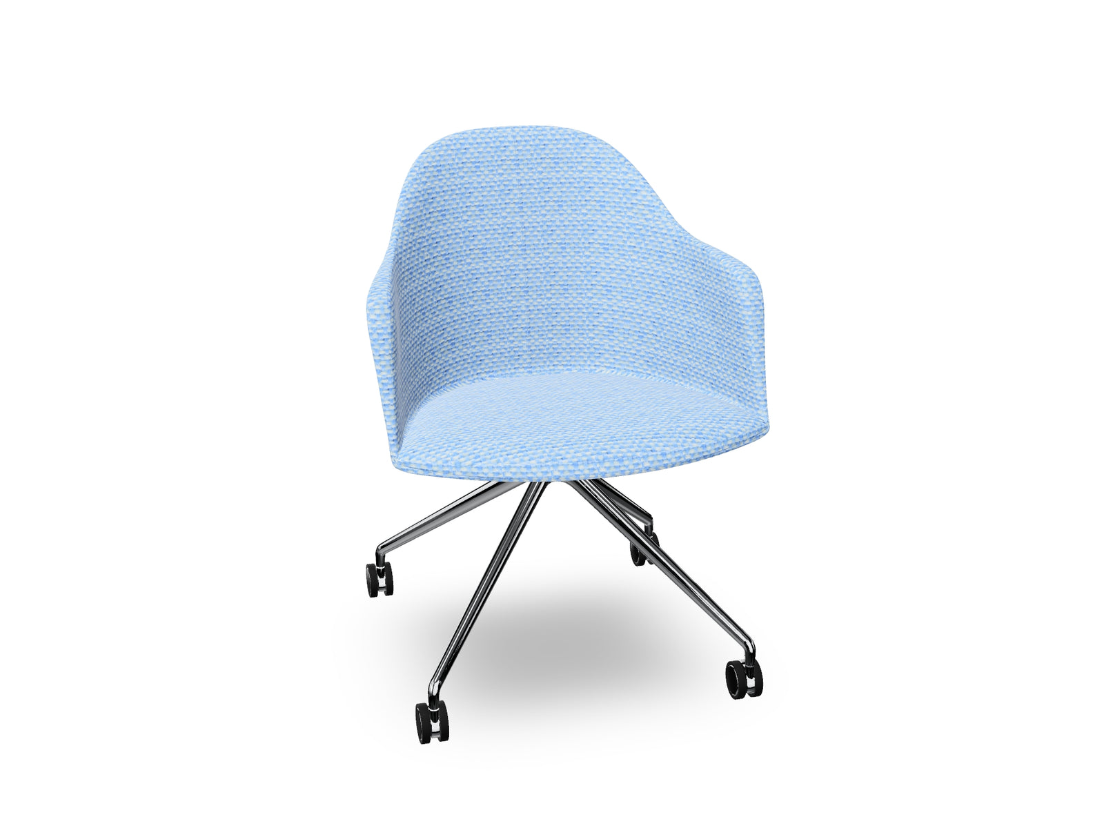 Cila fully upholstered Armchair With Fixed Trestle Base