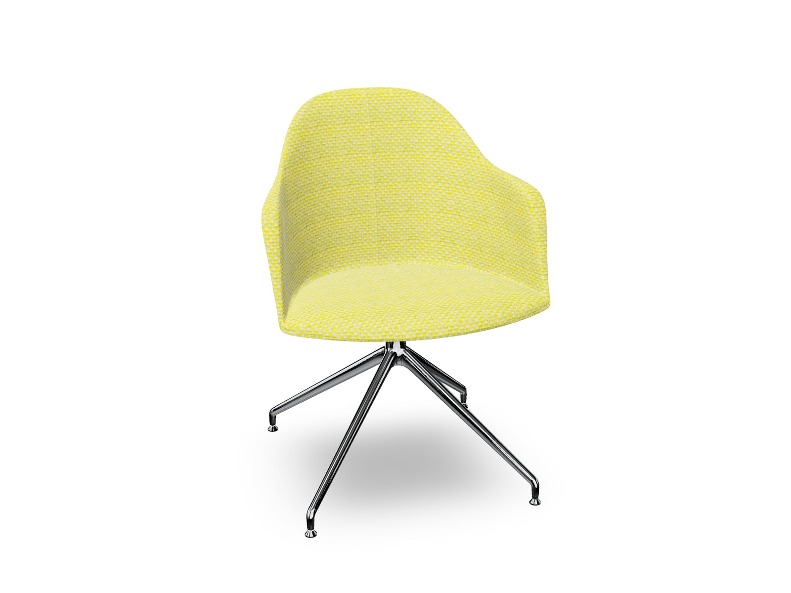 Cila Fully Upholstered Armchair With Swivel Trestle Base