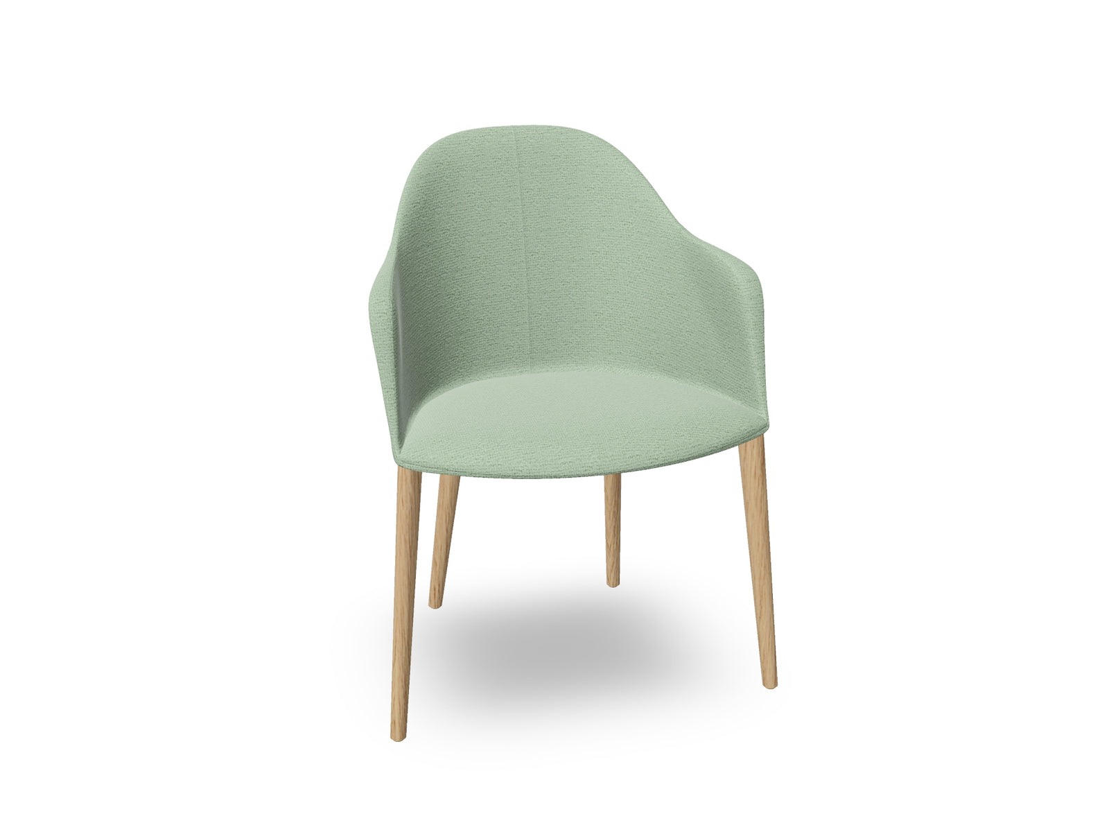 Cila Fully Upholstered Armchair with Timber Oak Four-leg Base