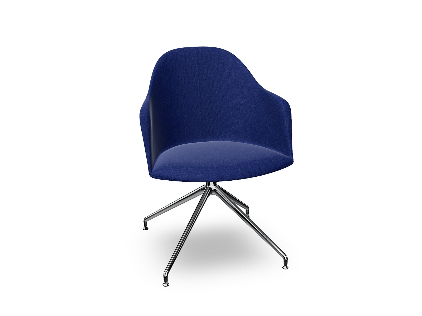 Cila Fully Upholstered Armchair With Swivel Trestle Base